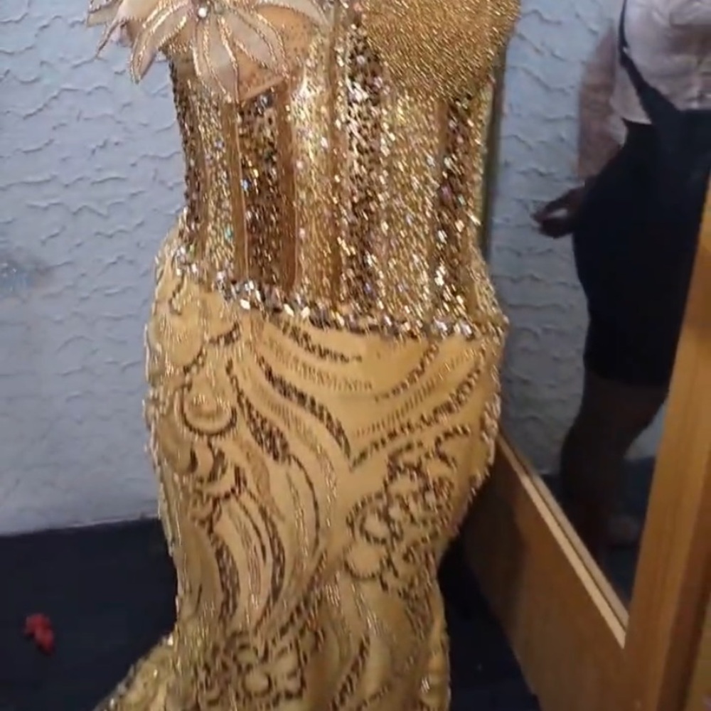 PromGirl Gold Sequin Prom Dress
